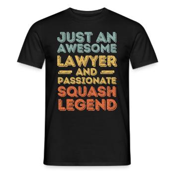 Lawyer Squash retro - Men's T-Shirt - black - Front - AI Model Male 178 light (178cm)