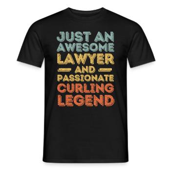 Lawyer Curling retro - Men's T-Shirt - black - Front - AI Model Male 178 light (178cm)