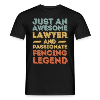 Anwalt Fechten retro - Männer T-Shirt - Schwarz - Vorne - AI Model Male 178 light (178cm)