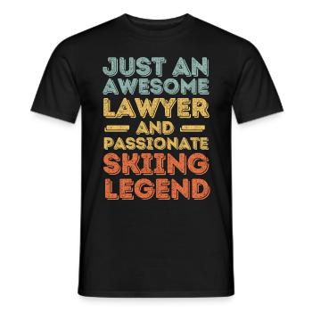 Anwalt Ski retro - Männer T-Shirt - Schwarz - Vorne - AI Model Male 178 light (178cm)