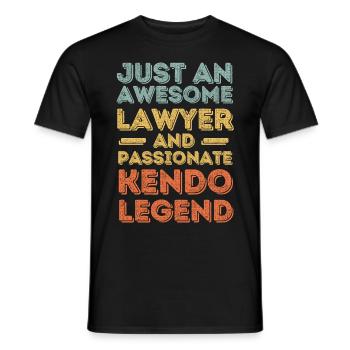 Lawyer Kendo retro - Men's T-Shirt - black - Front - AI Model Male 178 light (178cm)