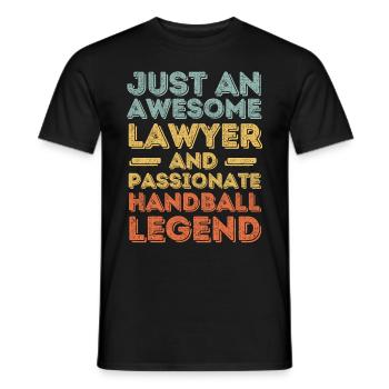 Lawyer Handball retro - Men's T-Shirt - black - Front - AI Model Male 178 light (178cm)