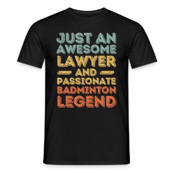 Avocat Badminton rétro - T-shirt homme - noir - Devant - AI Model Male 178 light (178cm)