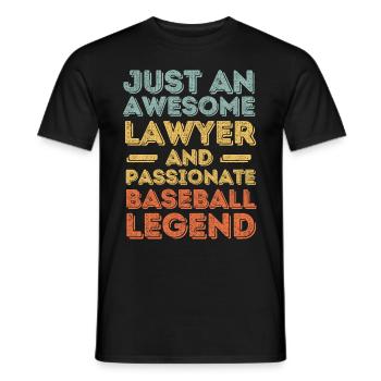 Anwalt Baseball retro - Männer T-Shirt - Schwarz - Vorne - AI Model Male 178 light (178cm)
