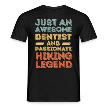 Zahnarzt Wandern retro - Männer T-Shirt - Schwarz - Vorne - AI Model Male 178 light (178cm)