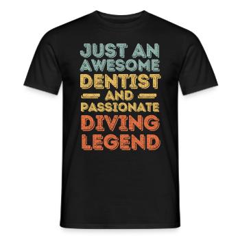 Dentiste plongée rétro - T-shirt homme - noir - Devant - AI Model Male 178 light (178cm)
