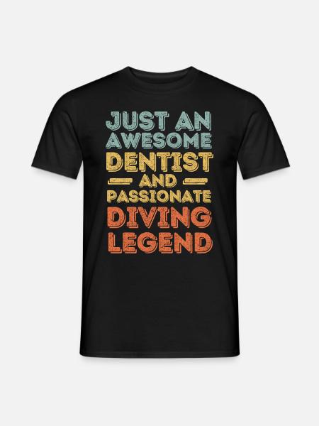 Dentiste plongée rétro - T-shirt homme - noir