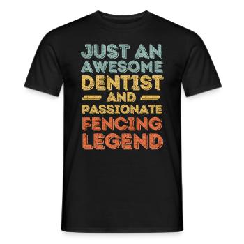 Zahnarzt Fechten retro - Männer T-Shirt - Schwarz - Vorne - AI Model Male 178 light (178cm)