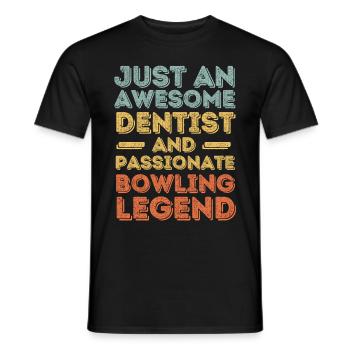 Zahnarzt Bowling retro - Männer T-Shirt - Schwarz - Vorne - AI Model Male 178 light (178cm)
