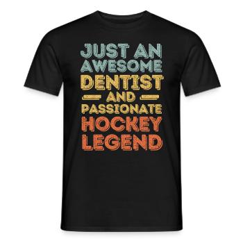 Dentiste Hockey rétro - T-shirt homme - noir - Devant - AI Model Male 178 light (178cm)
