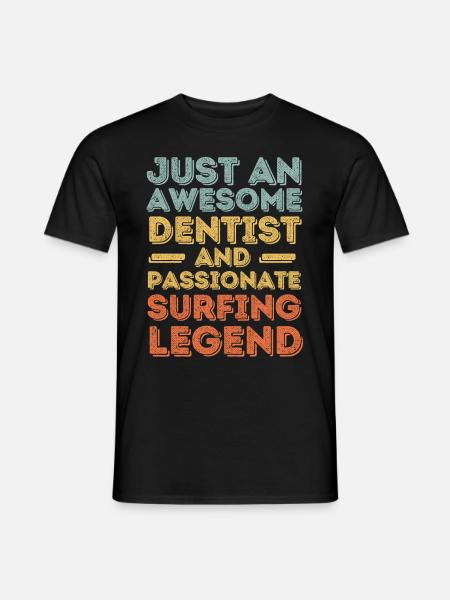 Dentiste Surf rétro - T-shirt homme - noir