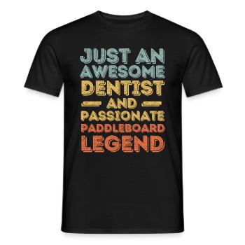 Zahnarzt Paddleboard retro - Männer T-Shirt - Schwarz - Vorne - AI Model Male 178 light (178cm)