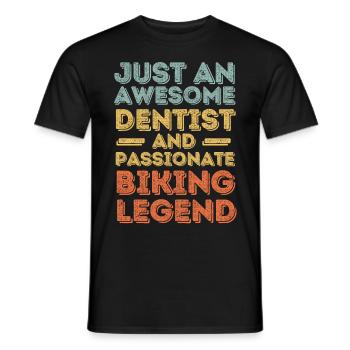 Zahnarzt Radfahren retro - Männer T-Shirt - Schwarz - Vorne - AI Model Male 178 light (178cm)