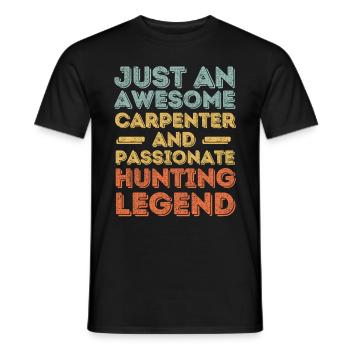 Charpentier chasse rétro - T-shirt homme - noir - Devant - AI Model Male 178 light (178cm)