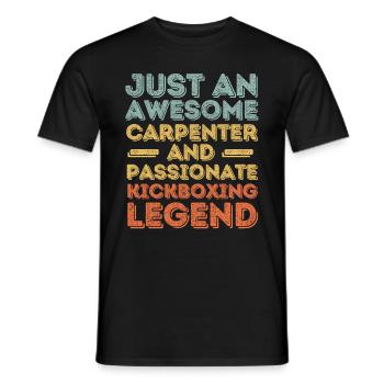 Zimmermann Kickboxen retro - Männer T-Shirt - Schwarz - Vorne - AI Model Male 178 light (178cm)
