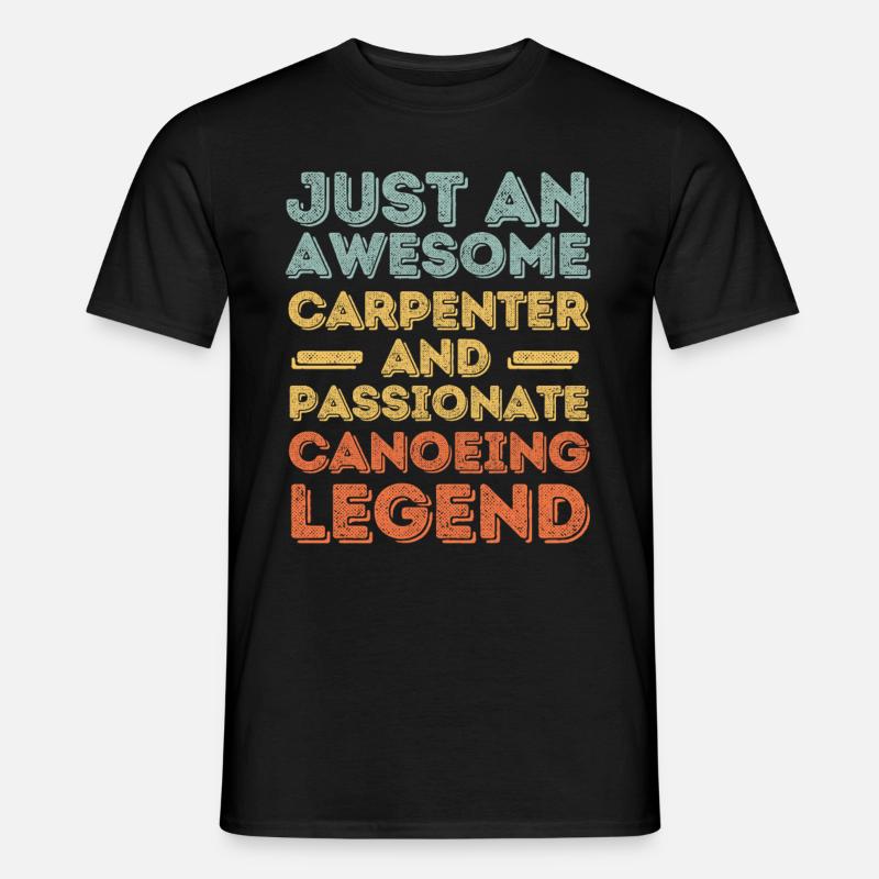 Zimmermann Kanu retro - Männer T-Shirt - Schwarz