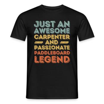 Zimmermann Paddleboard retro - Männer T-Shirt - Schwarz - Vorne - AI Model Male 178 light (178cm)