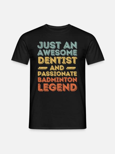 Dentiste Badminton rétro - T-shirt homme - noir