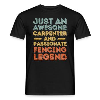 Zimmermann fencing retro - Men's T-Shirt - black - Front - AI Model Male 178 light (178cm)