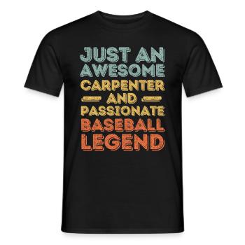 Zimmermann Baseball retro - Männer T-Shirt - Schwarz - Vorne - AI Model Male 178 light (178cm)