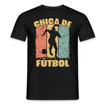 Women Soccer retro - Men's T-Shirt - black - Front - AI Model Male 178 light (178cm)