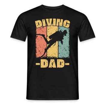 Tauchen Papa retro - Männer T-Shirt - Schwarz - Vorne - AI Model Male 178 light (178cm)