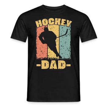 Papa de hockey sur glace rétro - T-shirt homme - noir - Devant - AI Model Male 178 light (178cm)