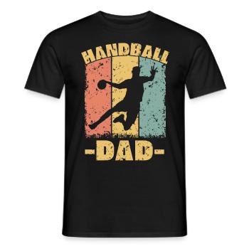 Handball papa rétro - T-shirt homme - noir - Devant - AI Model Male 178 light (178cm)