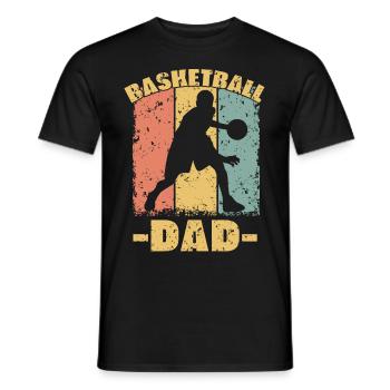 Basketball Papa retro - Männer T-Shirt - Schwarz - Vorne - AI Model Male 178 light (178cm)