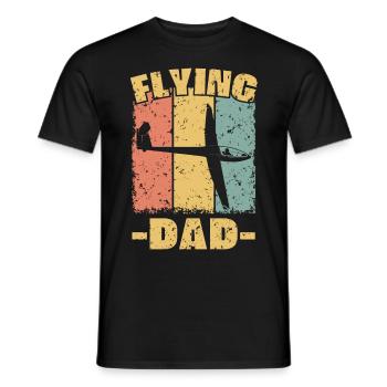 Vol à voile papa rétro - T-shirt homme - noir - Devant - AI Model Male 178 light (178cm)