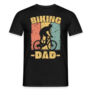 Biking dad retro - Men's T-Shirt - black - Front - AI Model Male 178 light (178cm)
