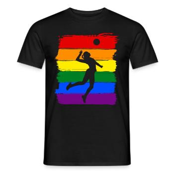 Women Volleyball LGBT - Men's T-Shirt - black - Front - AI Model Male 178 light (178cm)