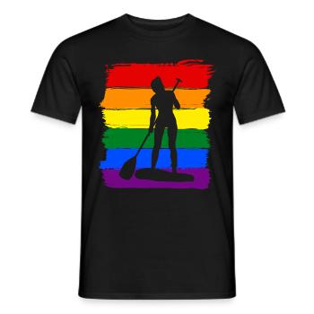 Frauen Paddleboard LGBT - Männer T-Shirt - Schwarz - Vorne - AI Model Male 178 light (178cm)