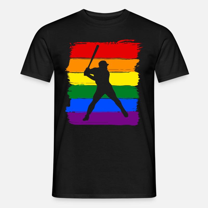 Baseball LGBT Pride - Männer T-Shirt - Schwarz