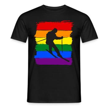 Ski LGBT Pride - T-shirt homme - noir - Devant - AI Model Male 178 light (178cm)