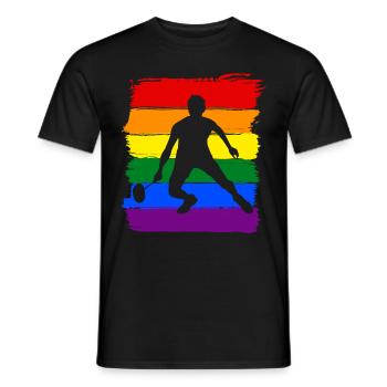 Badminton LGBT Pride - T-shirt homme - noir - Devant - AI Model Male 178 light (178cm)