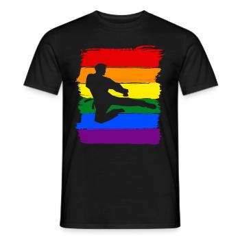 Fierté LGBT de Taekwondo - T-shirt homme - noir - Devant - AI Model Male 178 light (178cm)