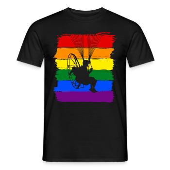 Paramoteur LGBTQ Pride - T-shirt homme - noir - Devant - AI Model Male 178 light (178cm)