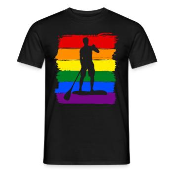 Paddleboard LGBT Pride - Männer T-Shirt - Schwarz - Vorne - AI Model Male 178 light (178cm)