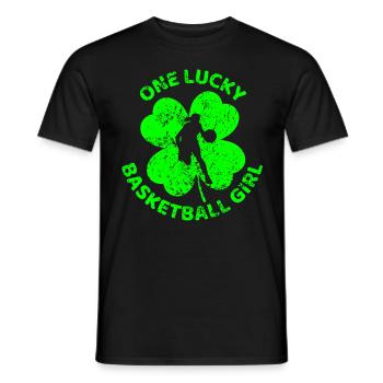 Basketball St. Patrick's Day Kleeblatt - Männer T-Shirt - Schwarz - Vorne - AI Model Male 178 light (178cm)