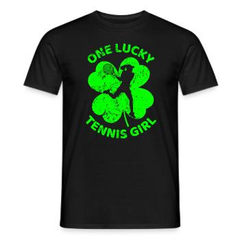 Tennis St. Patrick’s day shamrock - T-shirt homme - noir - Devant - AI Model Male 178 light (178cm)