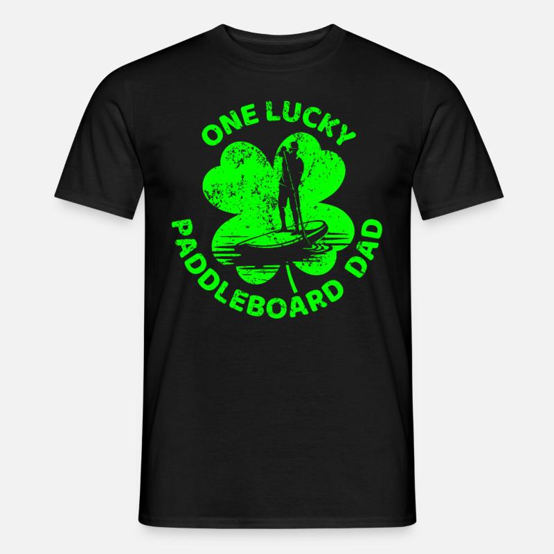 Paddleboard St. Patrick's day shamrock - Men's T-Shirt - black