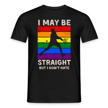 Tennis Droits LGBT - T-shirt homme - noir - Devant - AI Model Male 178 light (178cm)