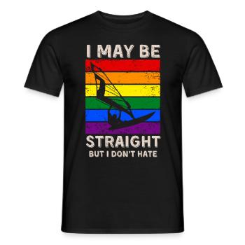 Windsurfing LGBT Rights - Men's T-Shirt - black - Front - AI Model Male 178 light (178cm)