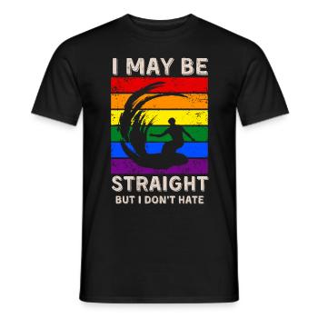 Surfer sur les droits LGBT - T-shirt homme - noir - Devant - AI Model Male 178 light (178cm)