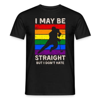 Eishockey LGBT-Rechte - Männer T-Shirt - Schwarz - Vorne - AI Model Male 178 light (178cm)