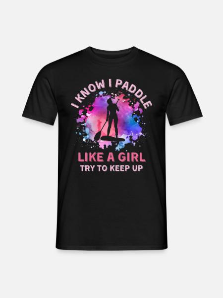 Frauen Paddleboard Mädchen - Männer T-Shirt - Schwarz