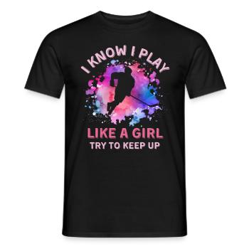 Frauen Eishockey Mädchen - Männer T-Shirt - Schwarz - Vorne - AI Model Male 178 light (178cm)