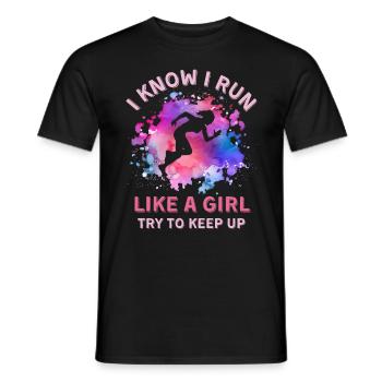 Frauen Running Girl - Männer T-Shirt - Schwarz - Vorne - AI Model Male 178 light (178cm)