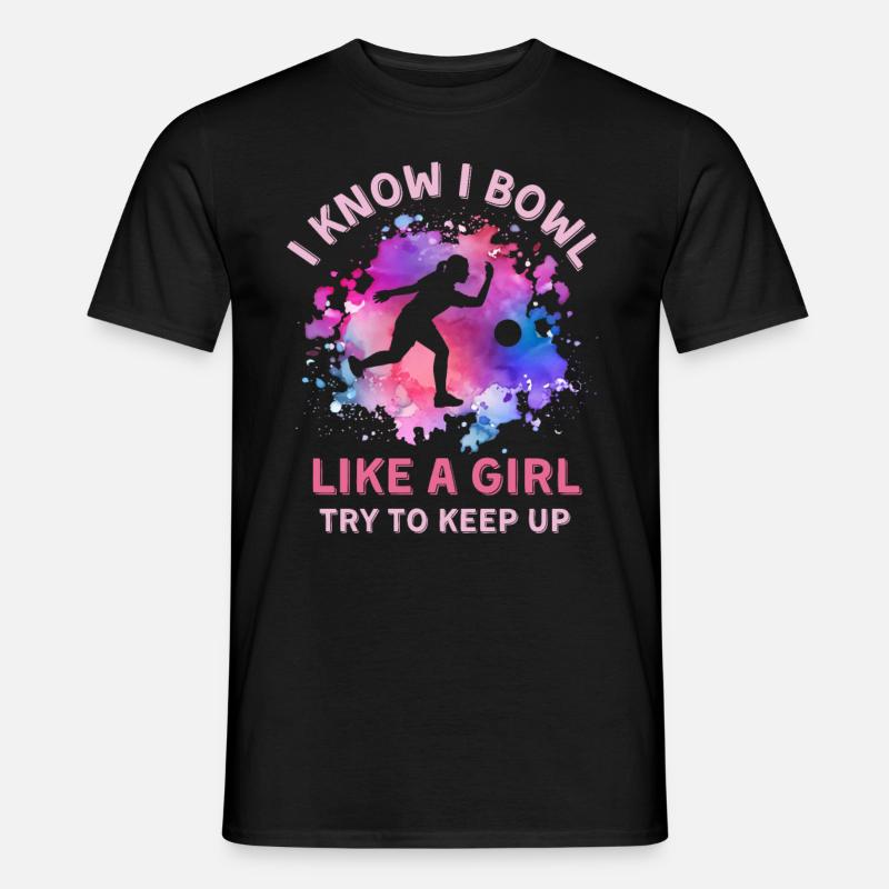 Frauen Bowling Mädchen - Männer T-Shirt - Schwarz